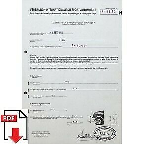 1986 BMW 325i FIA homologation form PDF download